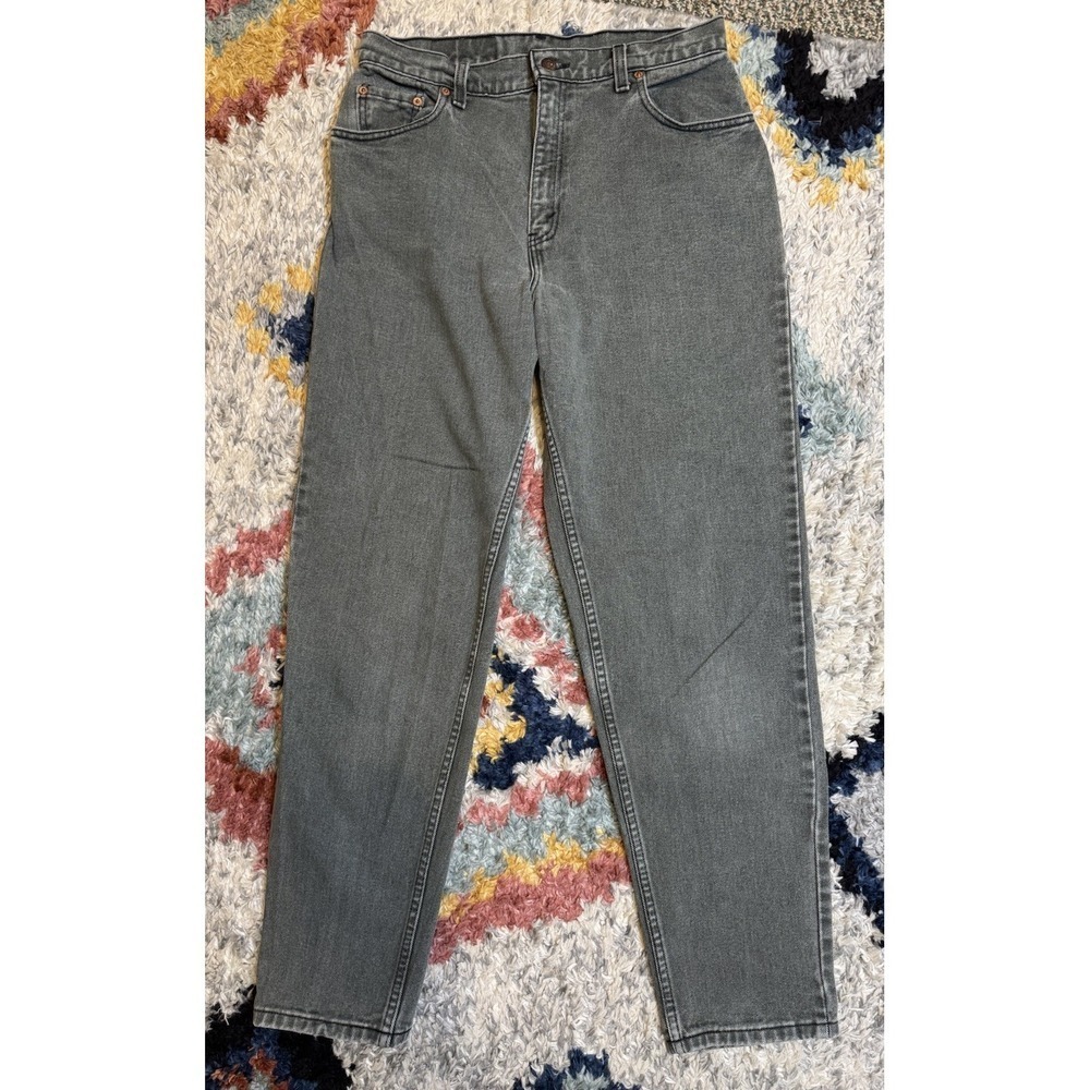 VTG‎ Levi's 550 Jeans Womens 12L Olive Green Relaxed Fit Tapered Leg USA 08/93
